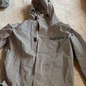 Supreme Light Gray Hooded Windbreaker